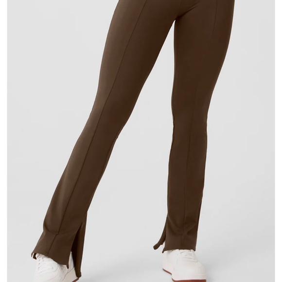 New ALO Yoga High-Waist 7/8 Zip It Flare Legging Limited Espresso - Picture 2 of 6